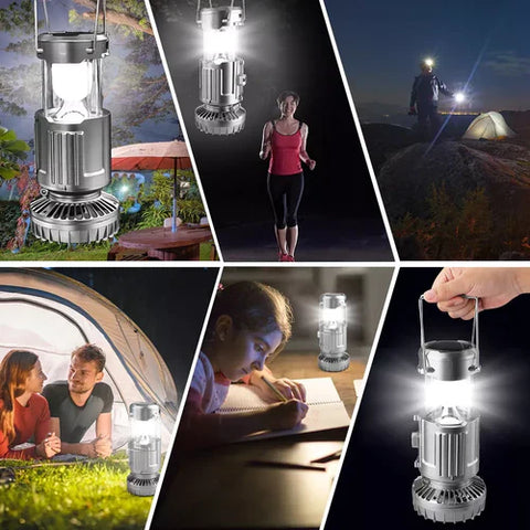 3 IN 1 PORTABLE SOLAR LATERN + FAN + POWER BANK
